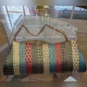 Elegant Multicolor Brocade Evening Clutch